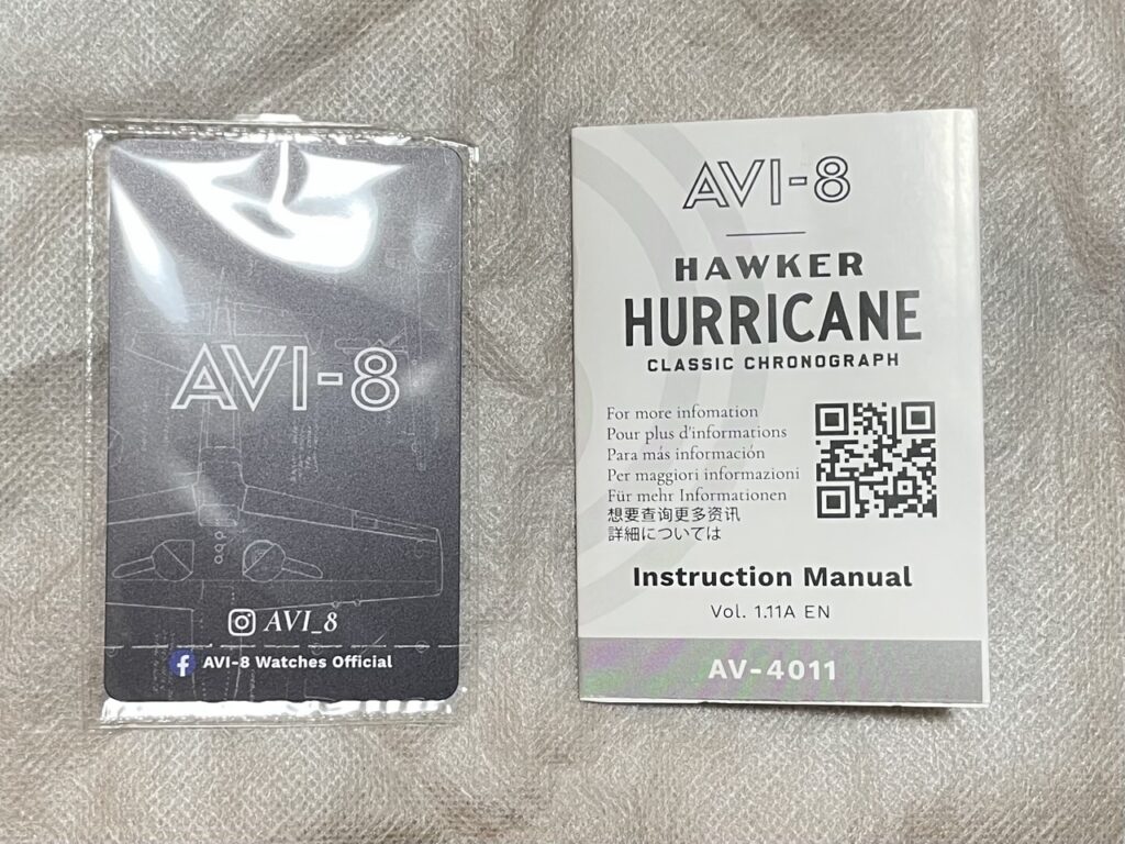 AVI-8 Hawker Hurricane Classic Chronograph　説明書