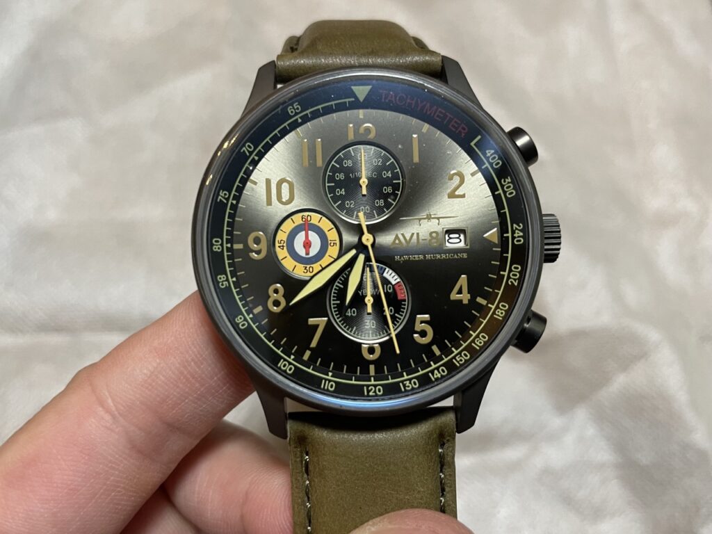 AVI-8 Hawker Hurricane Classic Chronograph　文字盤
