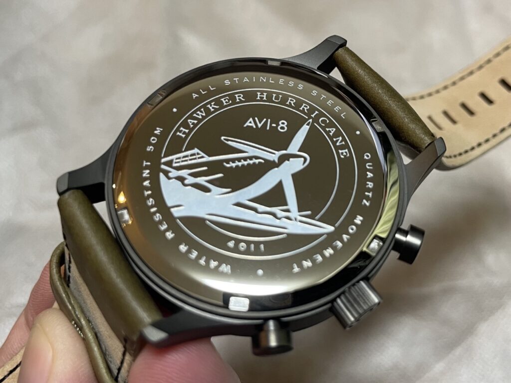 AVI-8 Hawker Hurricane Classic Chronograph　ケースバック